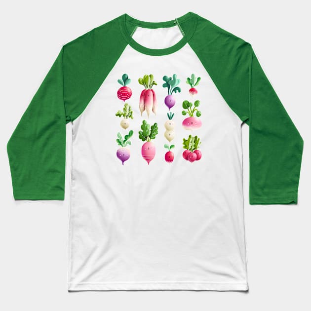 Fresh farm market radish Baseball T-Shirt by Stolenpencil